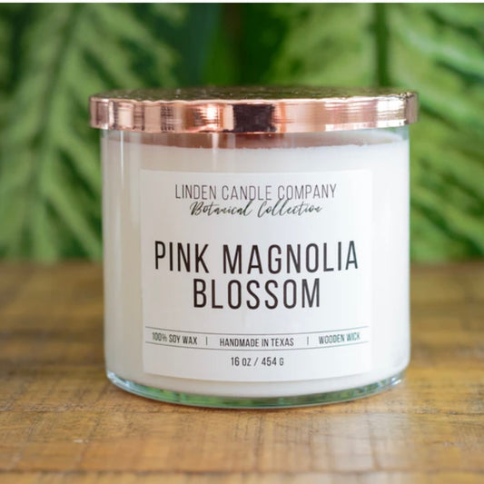 Pink Magnolia Blossom Candle